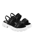 Shoetopia Casual Upper Double Strap Black Platform Heeled Sandals For Women & Girls /Uk8-Eu41,Black,8,B0CHVVNLFL
