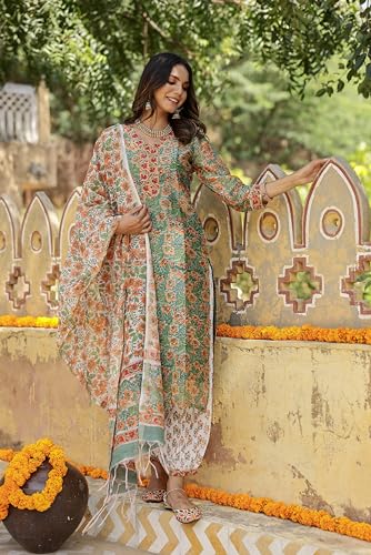 Lookmark Kurta Set: Where Tradition Meets Trend: Stay Fashion-Forward Yet Rooted In Tradition With Our Stylish Ethnic Sets! Green Green L