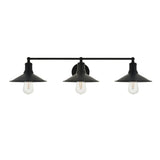 Living District Etude 3-Light Mid-Century Metal Wall Sconce In Black