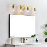 Living District Ronnie 4-Light Iron & Glass Bath Sconce In Chrome/Clear