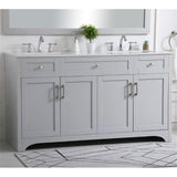 Elegant Decor Moore 60 Double Quartz Top Bathroom Vanity In Gray
