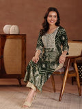 Libas Women'S Silk Printed Regular Kurta (29249 Green Green M