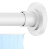 CorkLatta White Shower Curtain Rod 31 to 104 Inch,1 Inch Diameter Adjustable Spring Tension Curtain Rod No Drilling Stainless St