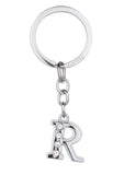 Caristo English Alphabet Letter R (Kc3) Silver Metal Name Keychain For Car Bike Men Women Kids