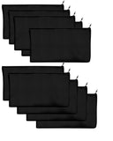 Cruleen 80 PCs 8.3x4.7 Black canvas Zipper Pouch, Makeup Bags Bulk Pencil Pouch with Sturdy Zipper-Multi-Purpose DIY Crafts Toil