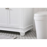 Elegant Decor Wesley 72 Steel And Solid Wood Double Bathroom Vanity Set - White