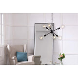 Living District Indoor Modern Home Decorative Bright Ceiling Nolan 6 Light Black Pendant