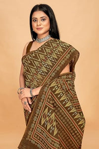 Tamaira Fashion Women'S Plain Cotton Saree (11541_Coffee