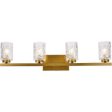Living District Indoor Modern Home Decorative Bright Ceiling Cassie 4 Lights Bath Sconce In Brass With Clear Shade