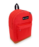 Everest Luggage Suede Bottom Backpack, Red, Large