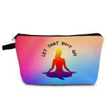 YULUENZE Yoga Gifts Let that Go Yoga Makeup Bag Toiletry Pouch with Zipper Birthday Christmas Gift Cosmetic Bag for Women Yoga L