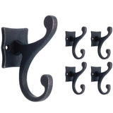 Franklin Brass FBSCRH5TDGC Double Scroll 33/5 in. Coat and Hat Wall Hooks in Gunmetal Gray (5Pack)