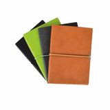Worldone Pu Cover Ingenious Executive Notebook With Horizontal Elastic Band Clousre String, 80 Gsm 224 Natural Shade Page, Split
