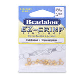 Beadalon EZ-Crimp End, Gold Color, Fits Beading Wire up to .026 in, 10 pc