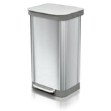 Glad Stainless Steel Step Trash Can, Series 2 with Clorox Protection - Large Metal Kitchen Garbage Bin with Soft Close Lid, Foot