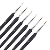 Miniature 6 Pcs Paint Plastic Brushes, Detail Fine Tip Paint Brushes Set With Ergonomic Handle Suitable For Acrylic Painting, 