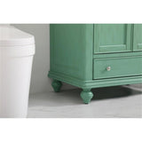 Elegant Decor Otto 30 Contemporary Solid Wood Single Bathroom Vanity In Mint