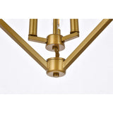 Living District Irina 3-Light Mid-Century Metal Pendant In Brass