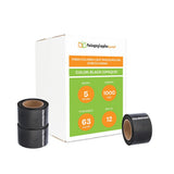 Stretch Wrap Film, Bundling Wrap, Black, 5 Inch x 1000 Feet, 63 Gauge, 12 Pack