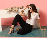 Toplot Women'S Casual Printed Crop Shirt With Half Sleeve Pack Of 2 (Combo-5059-Wht-Wht-M),White-White,,B0CFTXSCK2