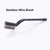 12PCS Mini Wire Brushes, Stainless Steel & Brass Brush Set, Curved Handle Scratch Brush for Automotive, Cleaning Welding Slag an