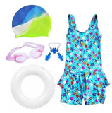 Rar Sports Premium Girls Swimming Combo Set | Includes Swimsuit, Goggles, Swim Ring, Cap, Ear Plugs & Nose Clip | AllInOne Kid