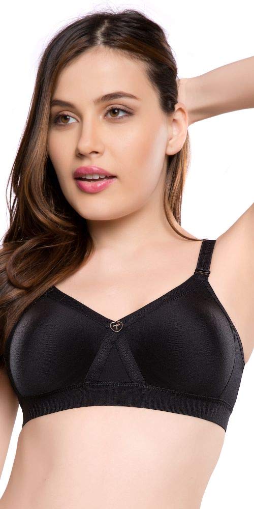 Trylo Women'S Non-Wired Bra (Alpa_Black_34H),BLACK,34,B07YNWZ6M5