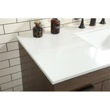 Elegant Decor Indoor Modern Under Sink Bathroom Fixtures Storage Organizer Cabinet 30 Inch Single Bathroom Vanity - Teak