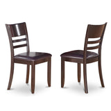 East West Furniture Lyc-Cap-Lc Lynfield Dining Room Chairs - Faux Leather Upholstered Wooden Chairs, Set Of 2, Cappuccino,Chairs
