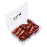 BEADIA Natural Redstone Teardrop Stone Beads 10x30mm 12pcs Dangle Earring Charm for DIY Jewelry Making