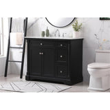 Elegant Decor Indoor Modern Under Sink Bathroom Fixtures Storage Organizer Cabinet 48 Inch Single Bathroom Vanity - White
