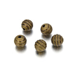 1000pcs 4mm (0.16 Inch) Small Tiny Corrugated Ribbon Beads Round Metal Spacer Tarnish Resistant Antique Bronze for DIY Craft Jew