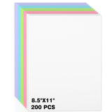200 Sheets Colored Cardstock 8.5 x 11, Heavyweight Cover Cardstock Printer Paper 8.5 x 11, 190 gsm Card Stock Paper for DIY, Pro