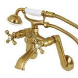 Kingston Brass Ks269Sb Kingston Wall Mount Clawfoot Tub Faucet With Hand Shower, 4-5/8 X 4-5/16 (L) X 6-9/16 (W) X 7-7/8