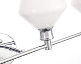 Living District Gene Industrial Mid-Century Modern 4 Light Entryway And Bathroom Wall Sconce In Chrome And Frosted White Glass