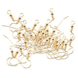 ATORSE 2x25 Pairs Ball & Coil Earring Hook Fish Hook Ear Wire DIY Accs Gold