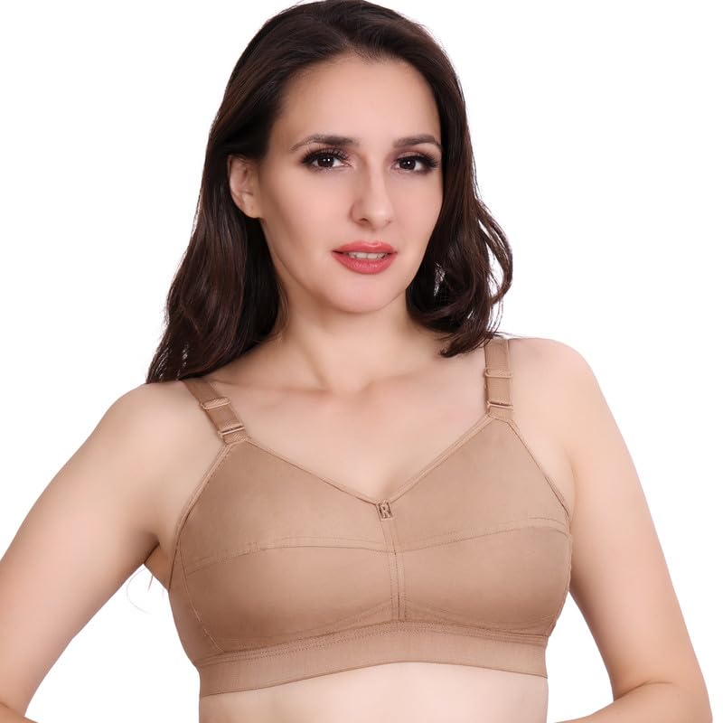 Trylo Riza Cottonfit Bra Combo Pack Nude & Rose Gold 38 E - Cup - Pack Of-2,NUDE & ROSE GOLD,38,B0DQKVVT5R