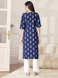 Pinkmint Kurta Set For Women Cotton Printed Straight Kurta With Pant (Pack Of 1) Multicolor3 Xl