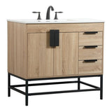 Elegant Decor Indoor Modern Under Sink Bathroom Fixtures Storage Organizer Cabinet 48 Inch Single Bathroom Vanity - Green With B