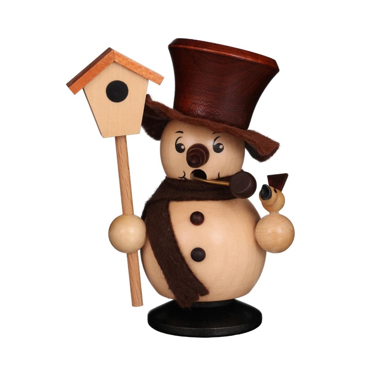 Alexander Taron Importer 35-616 Christian Ulbricht Incense Burner-Snowman With Birdhouse (Natural) -4' H X 3.25' W X 2.5' D, Brown