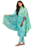 Gosriki Women'S Rayon Blend Straight Printed Kurta With Pant & Dupatta (Korman Skyblue-Gs_Xl_Sky Blue_X-Large),Sky Blue,,B0DC6KH8MY