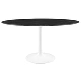 Modway Lippa Dining Table, 60, White Black