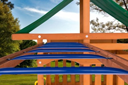 Playset Monkey Bars | Blue | 6 Metal Monkey Bars, Hardware & Easy Installation Instructions Included | DIY Swingset Accessory |