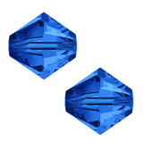 50pcs Adabele Austrian 6mm Faceted Bicone Crystal Beads Sapphire Blue Compatible with Swarovski Crystals 5301/5328