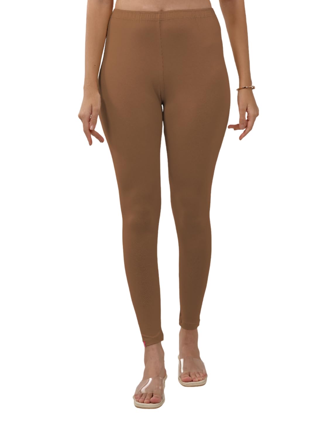 Lyra Women Solid Premium Cotton Ankle Length Leggings | Mid-Waist | Fashionwear