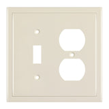 Henne Bery Modern Edge Decorative Wall Plate Switch Plate Outlet Cover, Durable Solid Zinc Alloy (Toggle/Duplex, Light Almond)