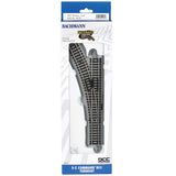 Bachmann Trains EZ COMMAND DCC EQUIPPED TURNOUT LEFT NICKEL SILVER EZ TRACK With Grey Roadbed HO Scale, Medium