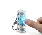 DIGIDEAL Keyboard Fidget Keychain, Decompression Button Finger Clicker, Sensory Stress Relief Toy for Adults, Clear/Blue, Plasti