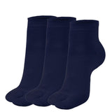 Next2Skin WomenS Cotton Ankle Length Thumb Socks | Soft Stretch Daily Wear Socks, Pack Of 3 (Navyblue, Free Size)