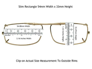 Slim Rectangle Non Polarized Clip on Sunglasses for Men and Women - Clip-On Sunglasses For Eyewear (Pewter Non Polarized Gray Le